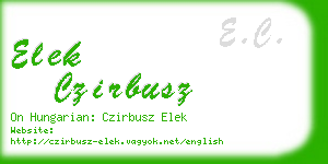 elek czirbusz business card